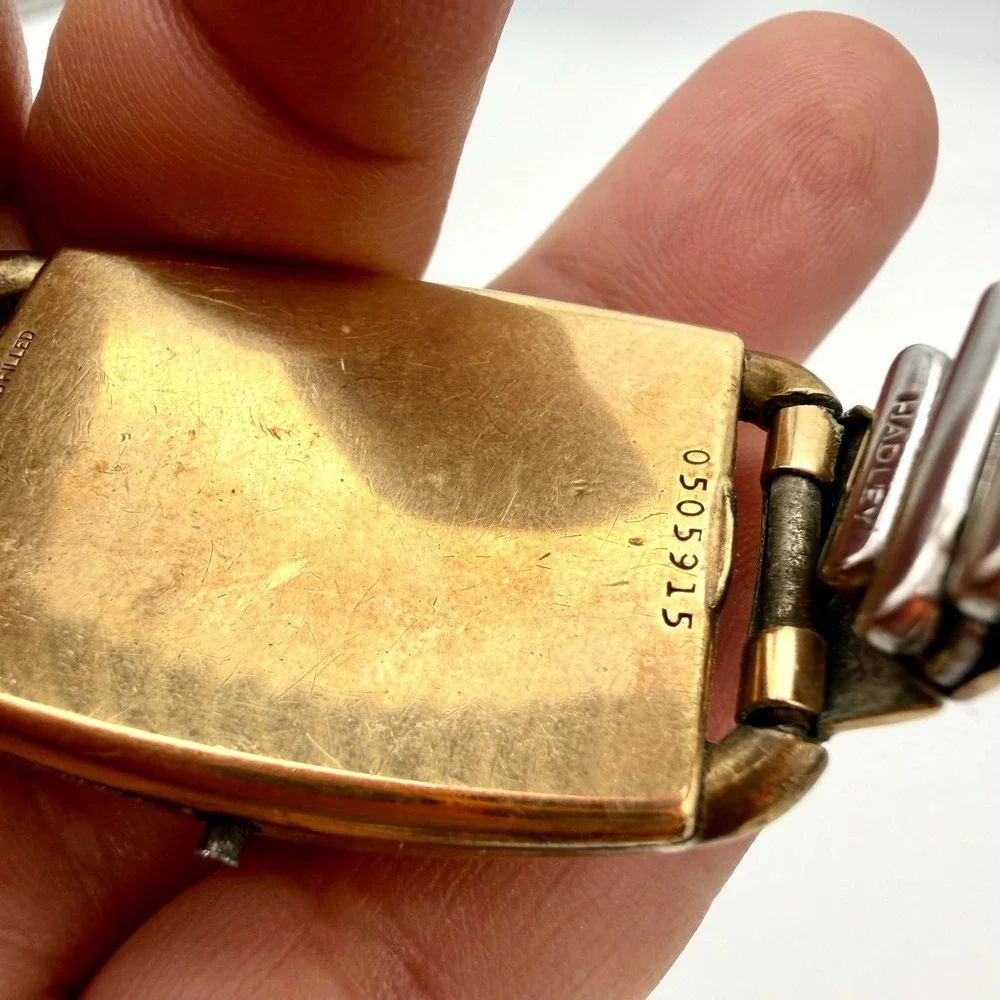 Bulova Mens Tank Watch 10AX 21 Jewel 10K‎ Gold Filled Working Broken Crown